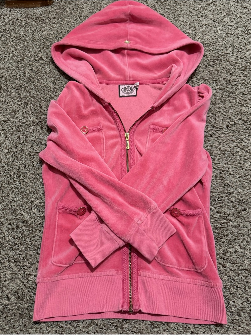Juicy Couture Pink Velour Zip-Up Hoodie